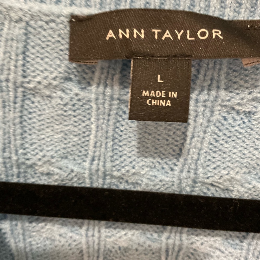 Ann Taylor Blue Cable Knit Cardigan Sweater - Picture 5 of 8